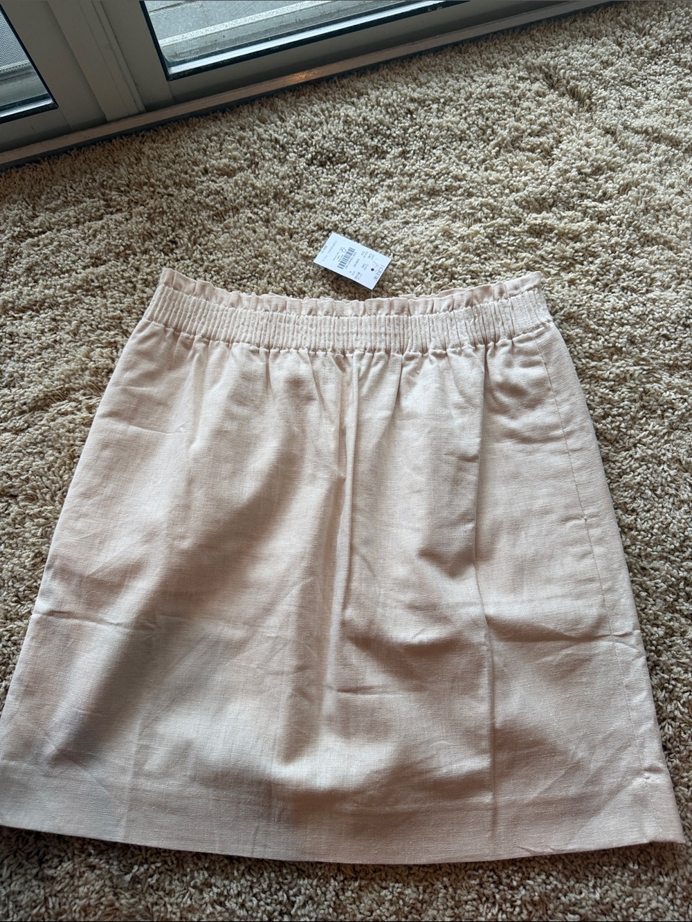 NWT J Crew Size Tan Skirt - Lined - Has Pockets - linen/cotton blend